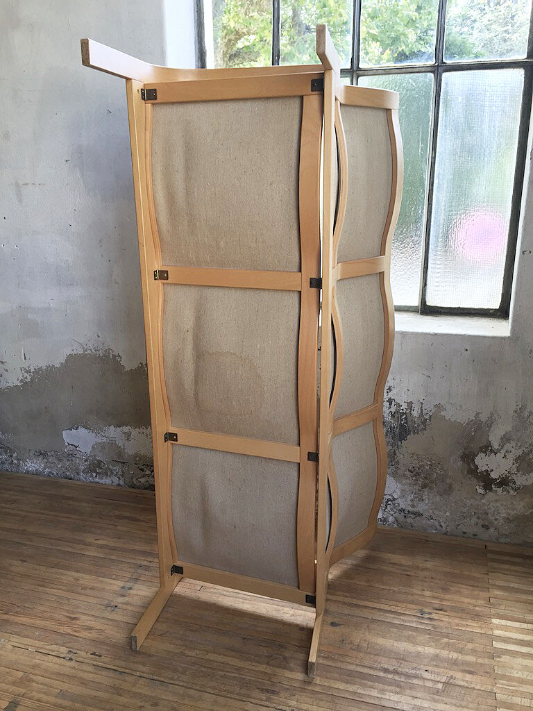 Danish sofa and armchairs curved wood and leather