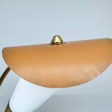 Lampe de table Art déco rare en laiton et verre laiteux, années 1930