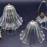 Set of 2 Art Deco Murano glass Barovier e Toso table lamps, 1950