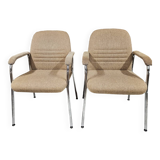 Pair of vintage 1970s Sedus bouclette wool armchairs