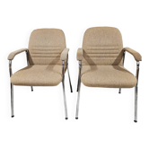 Pair of vintage 1970s Sedus bouclette wool armchairs