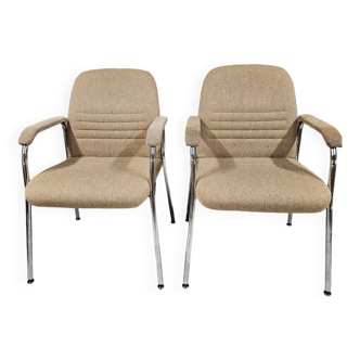 Pair of vintage 1970s Sedus bouclette wool armchairs