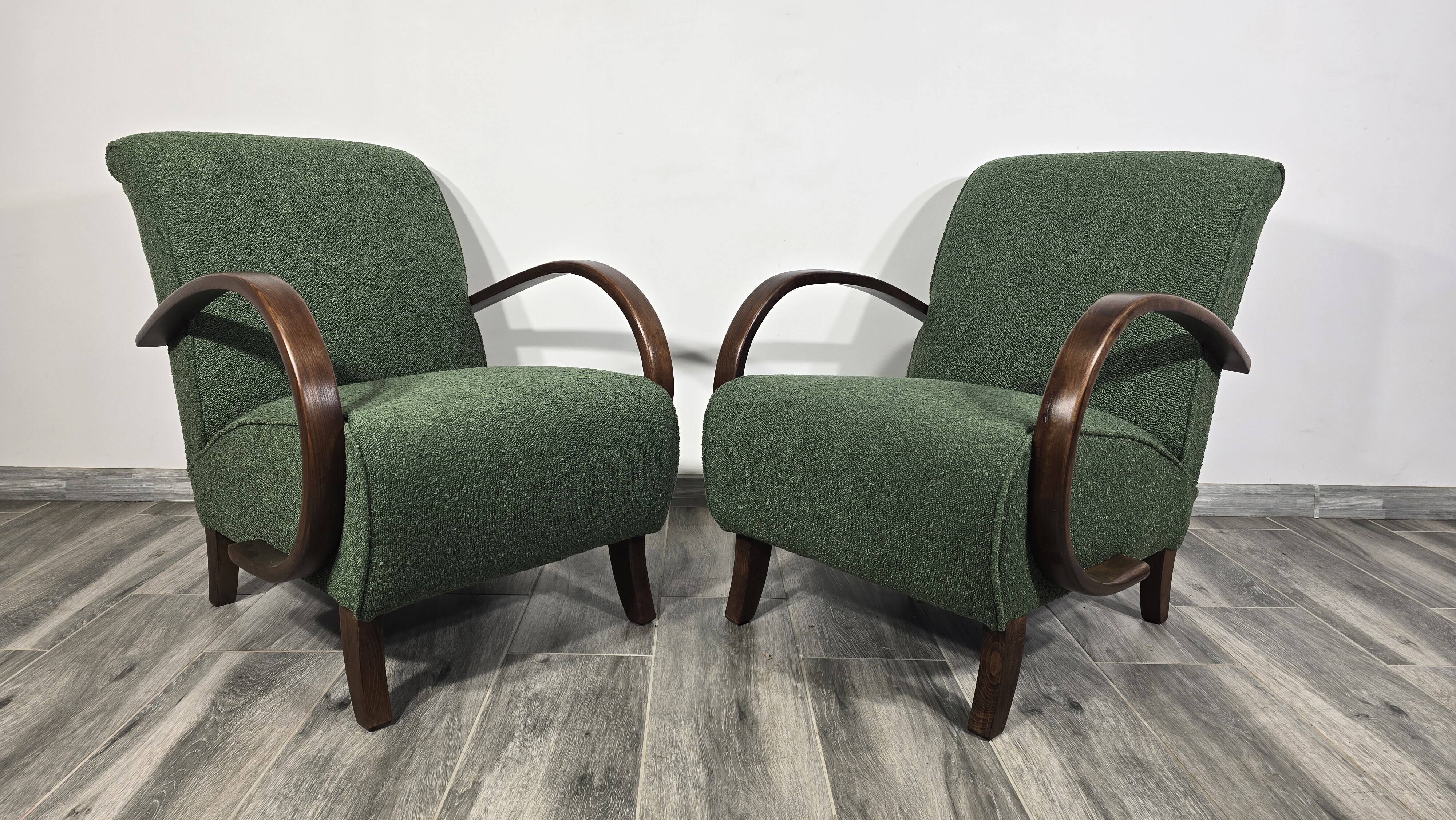 Chaises longues de Jindrich Halabala, années 1940, ensemble de 2