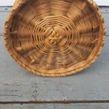Vintage wicker bottle vase