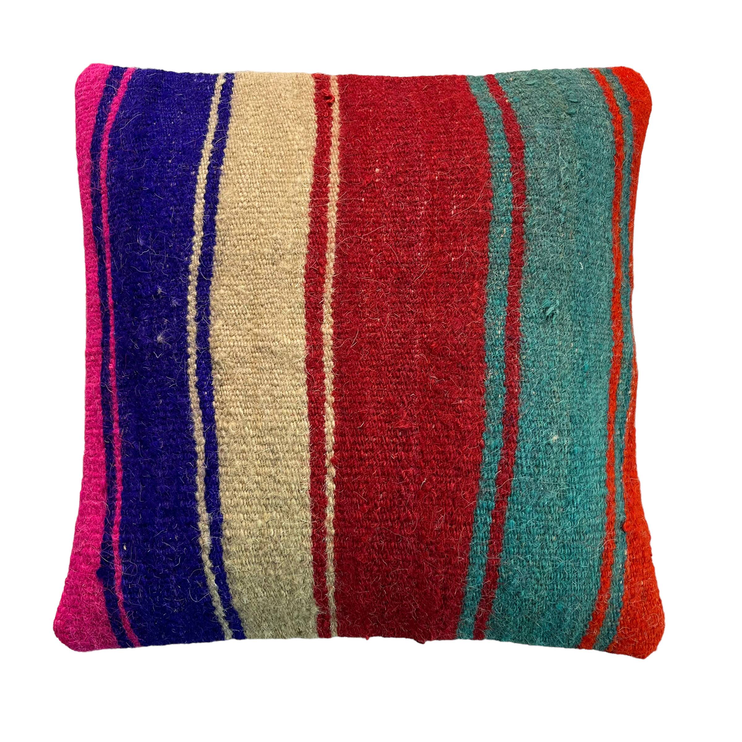 Vintage turkish kilim cushion cover , 40 x 40 cm