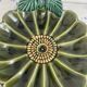 Large decorative dish, green ceramic flower, mid-20th century