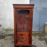 Empire style mahogany and mahogany veneer display case