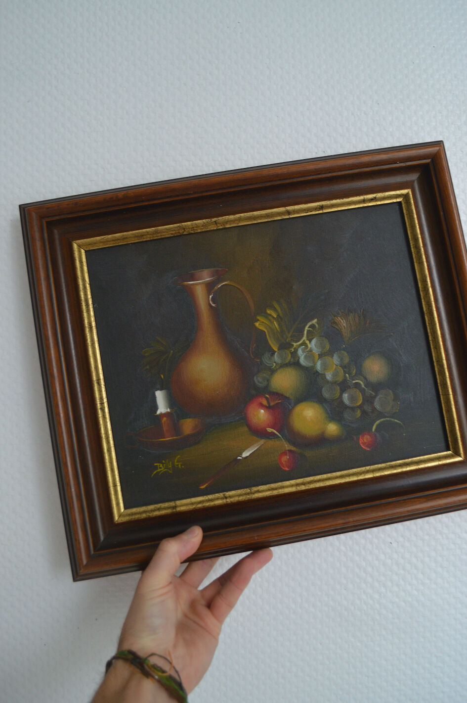 Oil on canvas still life signed