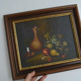 Huile sur toile nature morte signée