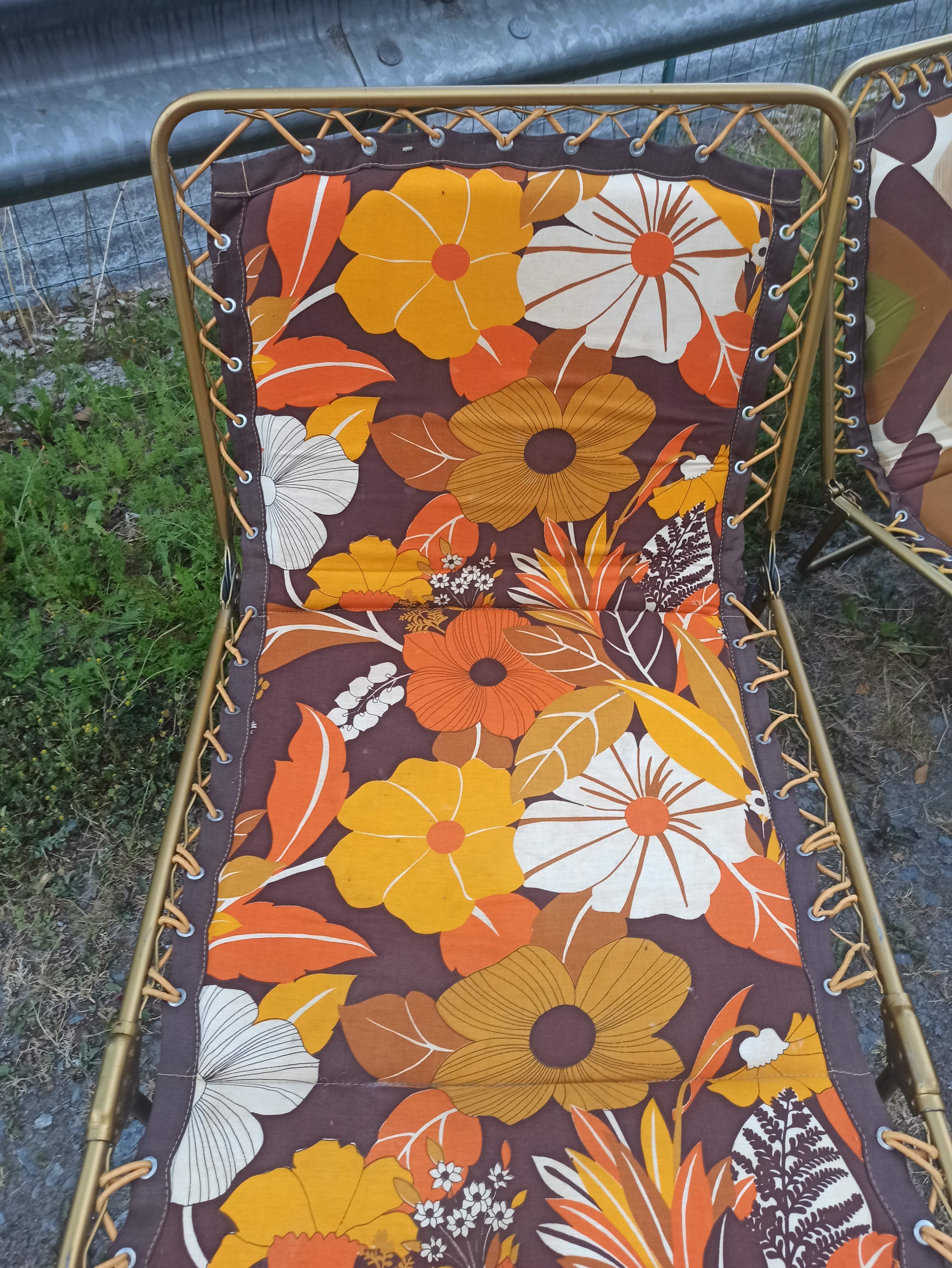 Set 2 sunbathes Lafuma vintage folding sun loungers