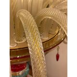 Lustre italien des années 1970 en verre de Murano multicolore avec fleurs