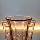 Vase Art déco en cristal Val Saint Lambert rose, série Luxval modèle Romeo, Belgique