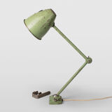 Industrial midcentury table lamp in green, 1960s