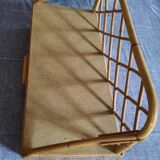 Rattan and bamboo wall shelf