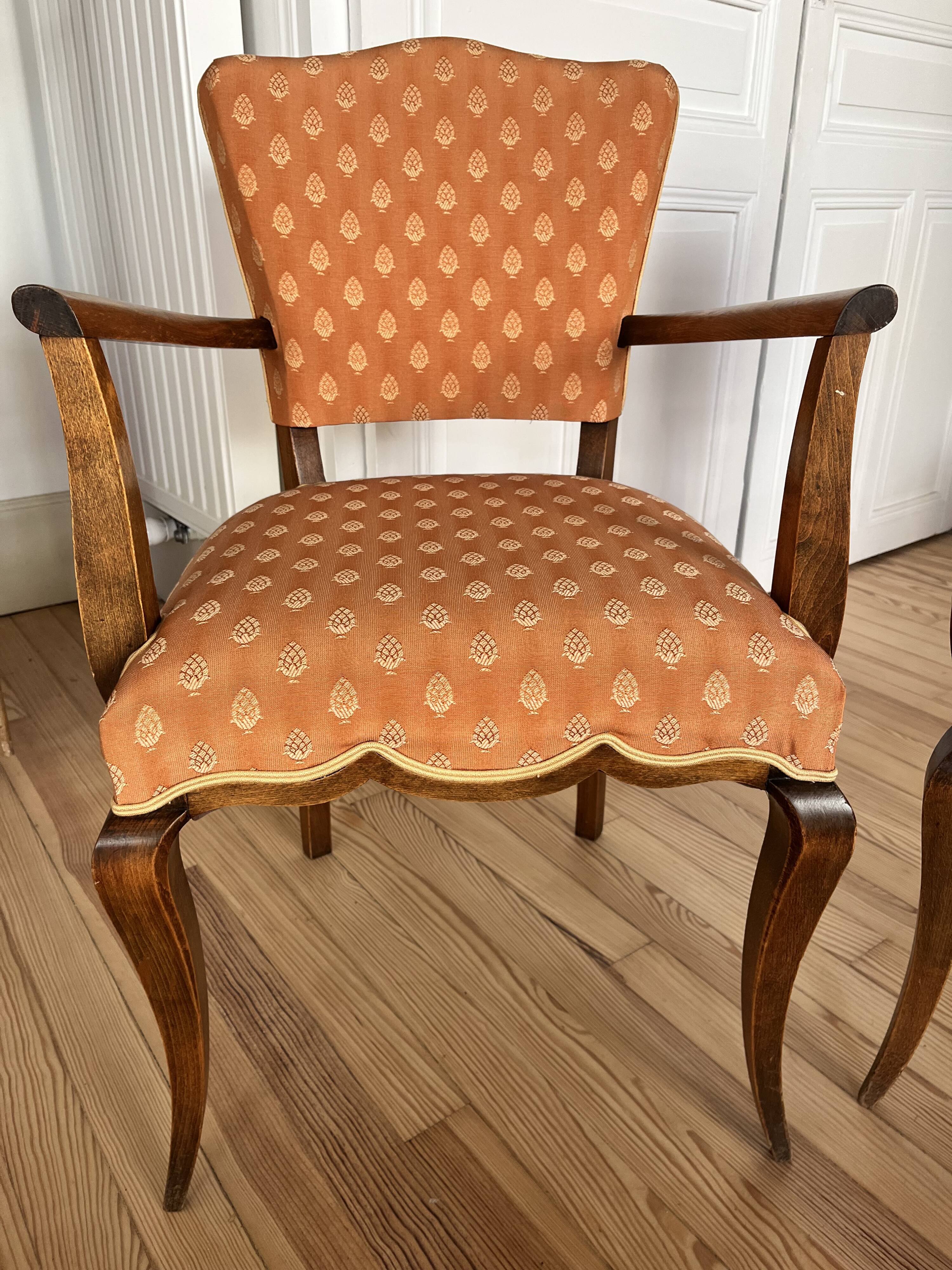Lot de 2 fauteuils de bridge style Louis XV