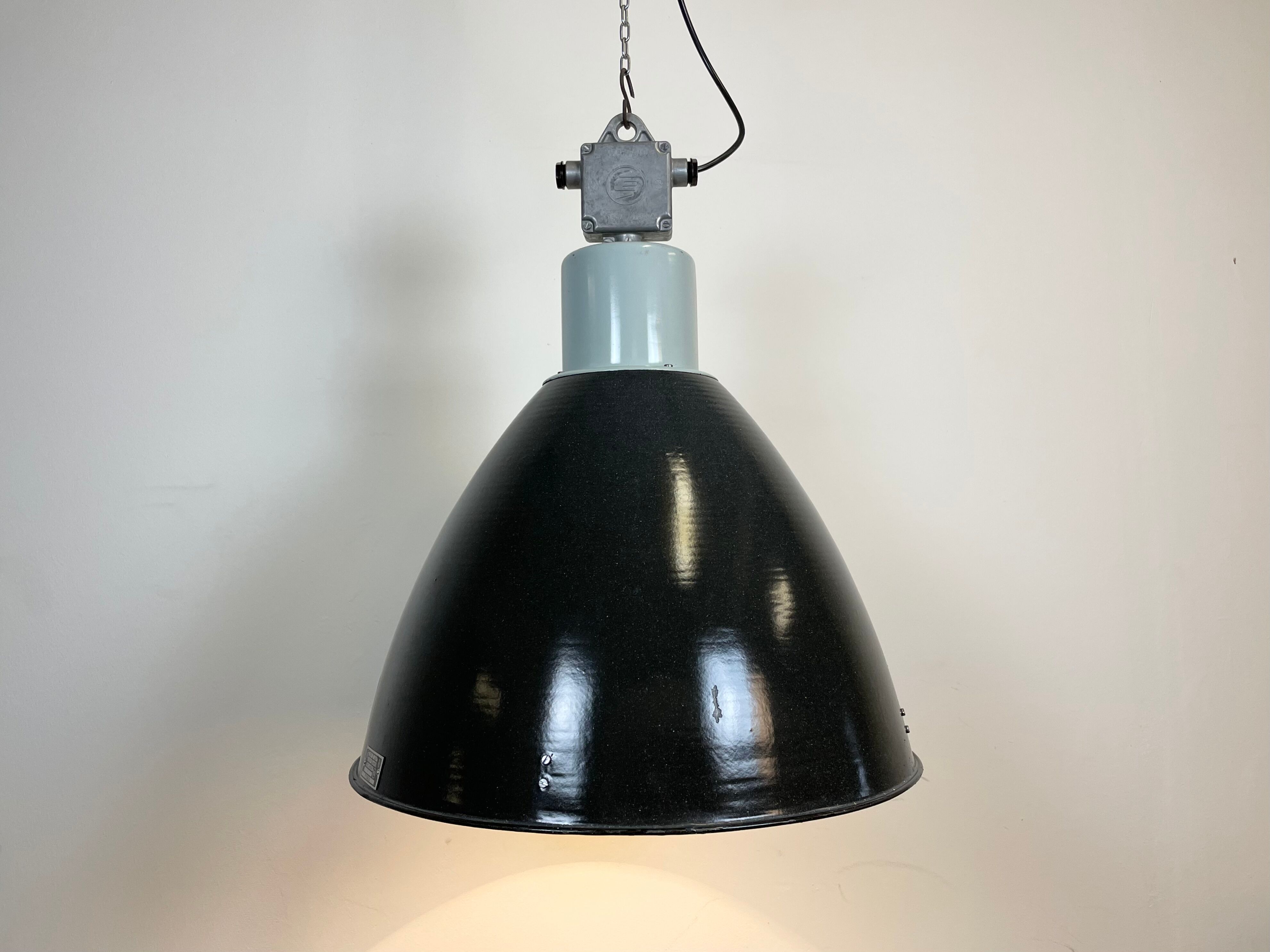 Large Industrial Enamel Factory Pendant Lamp from Elektrosvit, 1960s