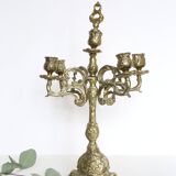 Candelabra and its smother, 5 lights, bronze