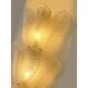 Luxury Venetian Wall Sconces in Amber "Graniglia" Leaves Murano Glass-Set o