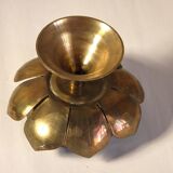 Brass " Lotus Flower " candlestick