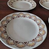 Flat plates set of six HBC Choisy le Roi Elianne decor