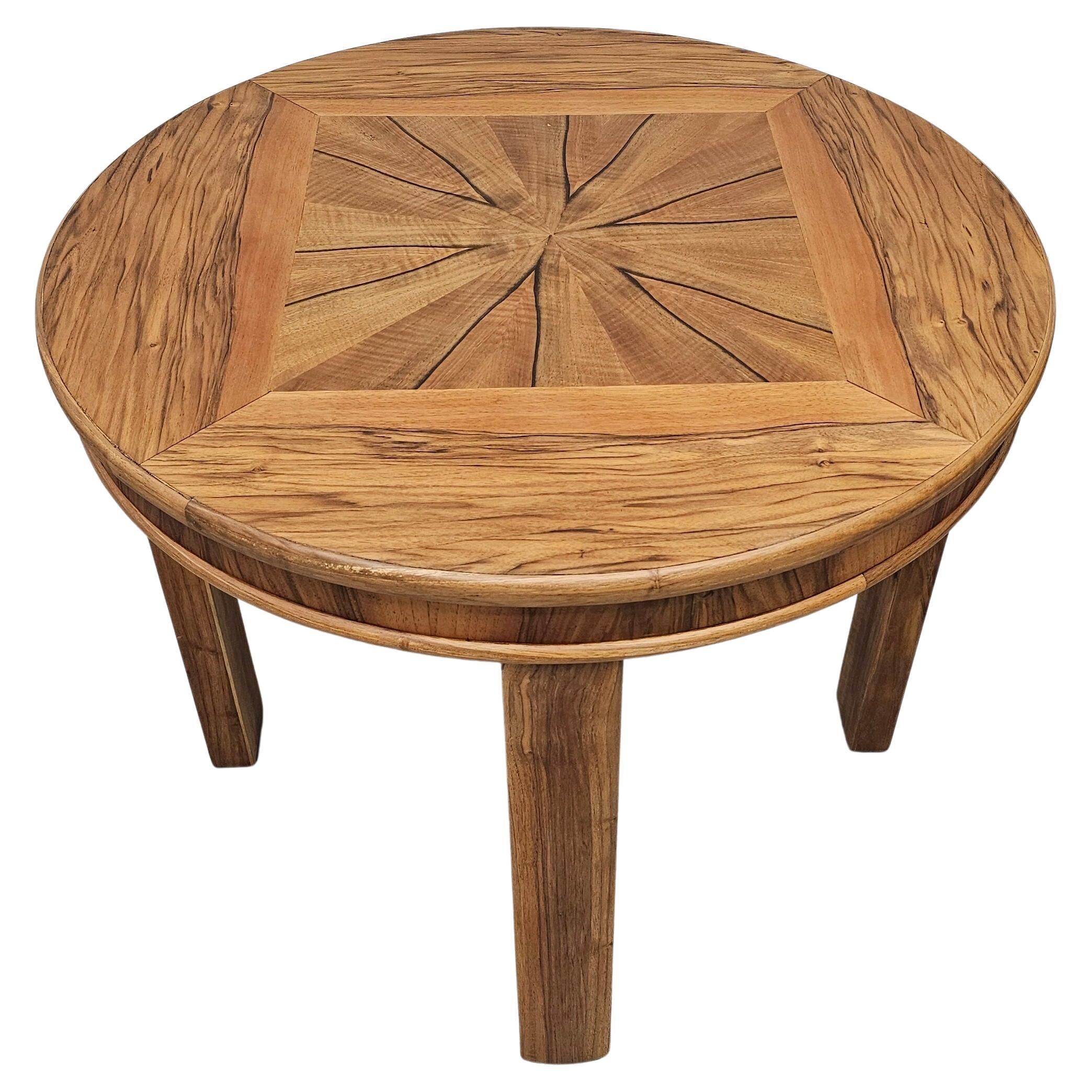 Art Deco Round Side Table in Walnut 1930s