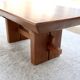"Scandinavian Low Table "Brutalist", Japandi Style, Solid Teak, 20th Century"