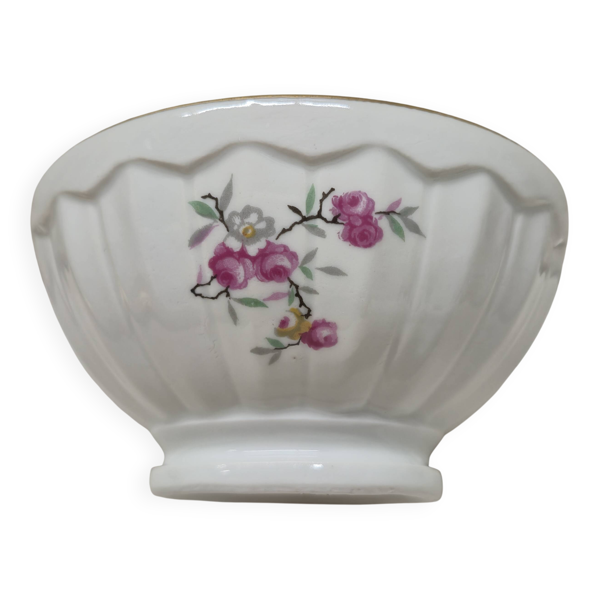 Bol en faïence décor floral