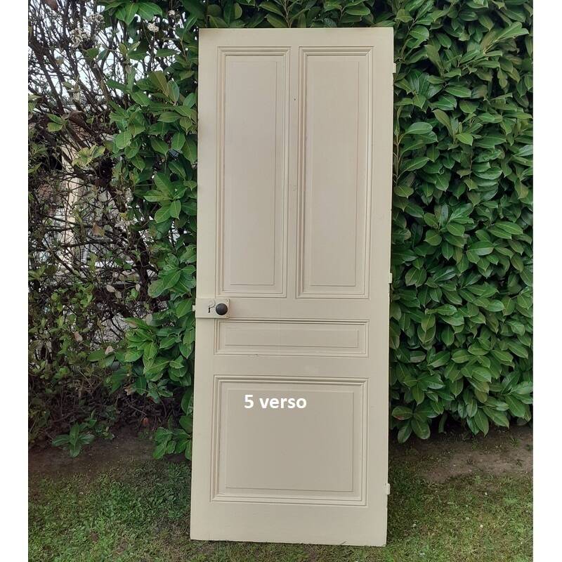 Series of 9 old communication doors, solid wood, both solid and glazed.