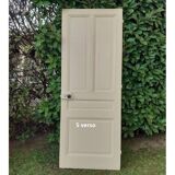 Series of 9 old communication doors, solid wood, both solid and glazed.