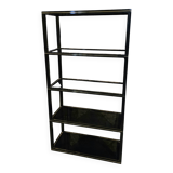 Pierre Vandel Paris shelf, black and gold, 1970s