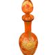 1900s Liqueur Decanter Blown and Enameled Amber Glass
