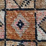 Navy Blue & Green Vintage Runner Rug, 80x323Cm