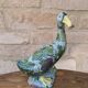 Very beautiful polychrome decorative duck cane statue in Porcelain from Par