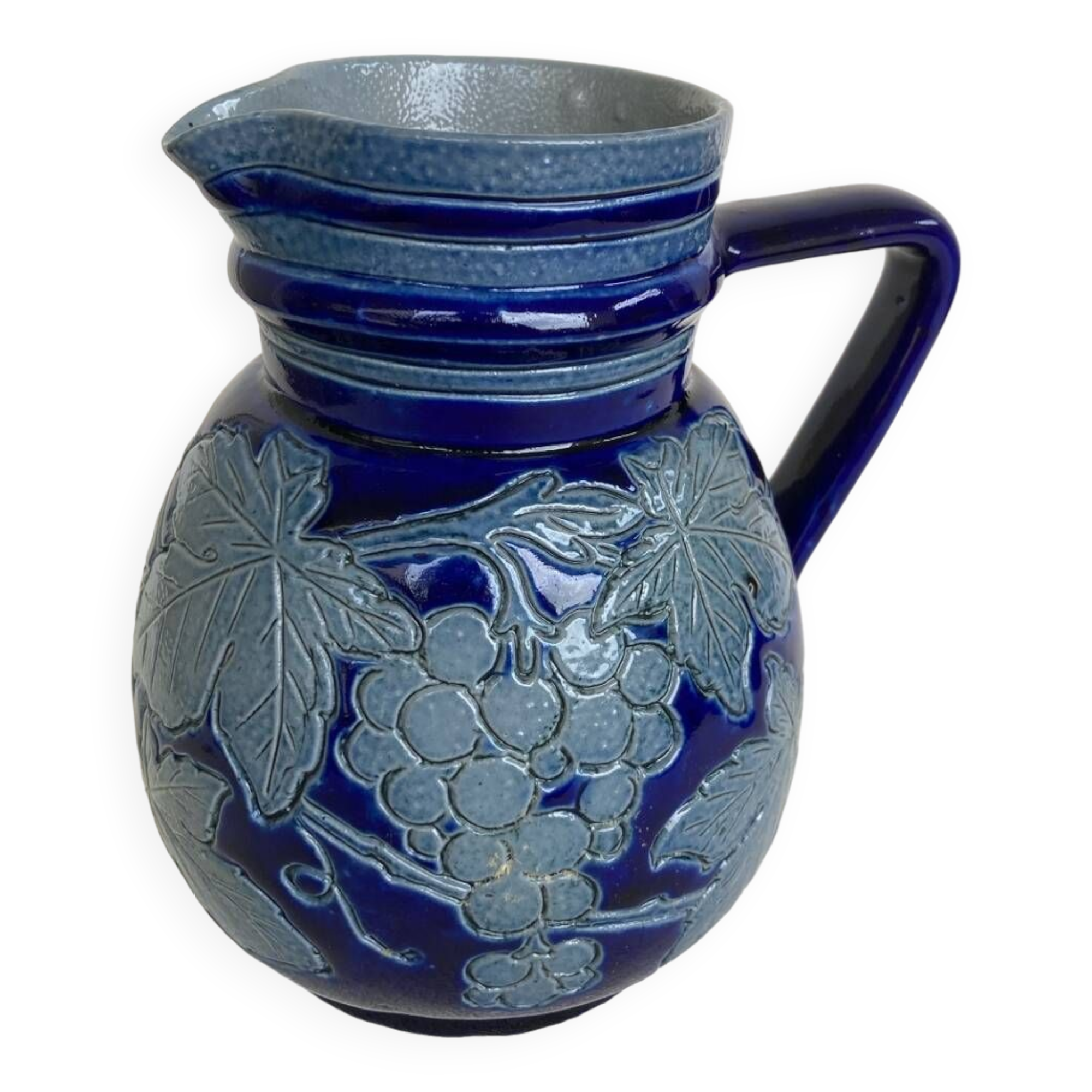 Betschdorf Alsace salt stoneware pitcher signed Schmitter Roger