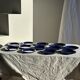 Set of 12 vintage blue ceramic plates D23