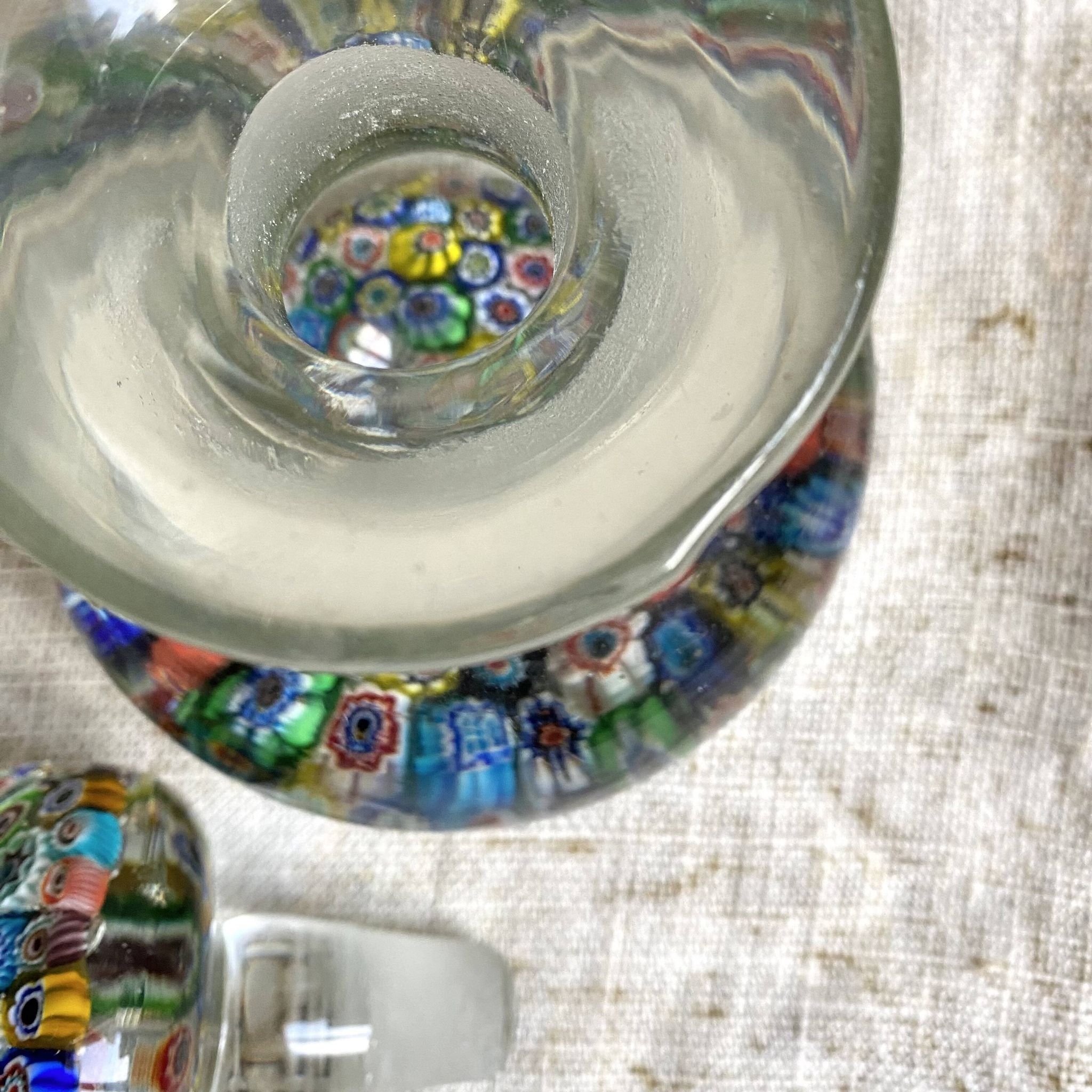 Murano millefiori blown glass carafe