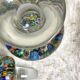 Murano millefiori blown glass carafe