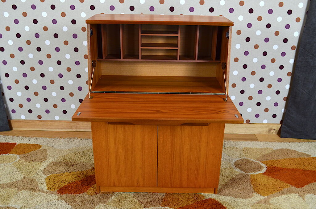 Secretary scandinavian vintage teak design 1960