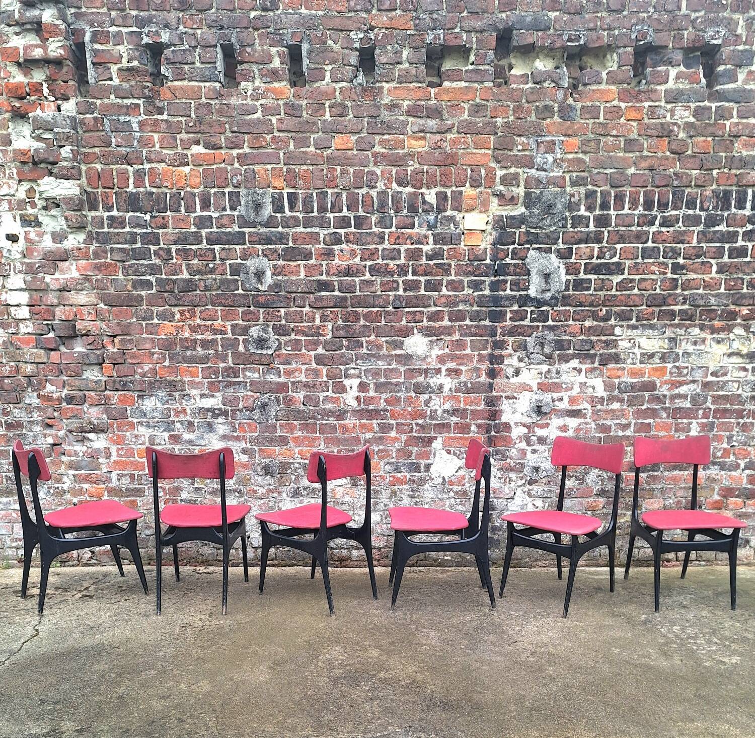 Set of 6 vintage Alfred Hendrickx chairs for Belform model S3