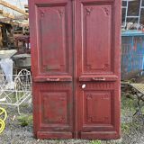 Ancienne double porte d’entrée en chêne
