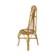 Chaise en bambou rattan boho des années 60 au design italien