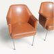 Pair of vintage Deauville brown armchairs - 1950s - 1960s