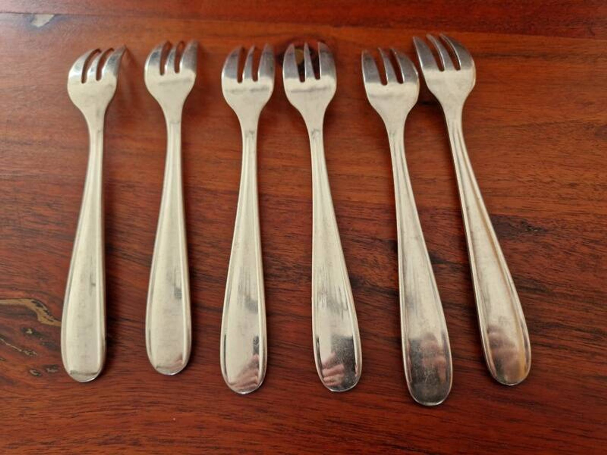 Christofle - Set of 6 Dax model cake forks in silver-plated metal