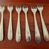 Christofle - Set of 6 Dax model cake forks in silver-plated metal