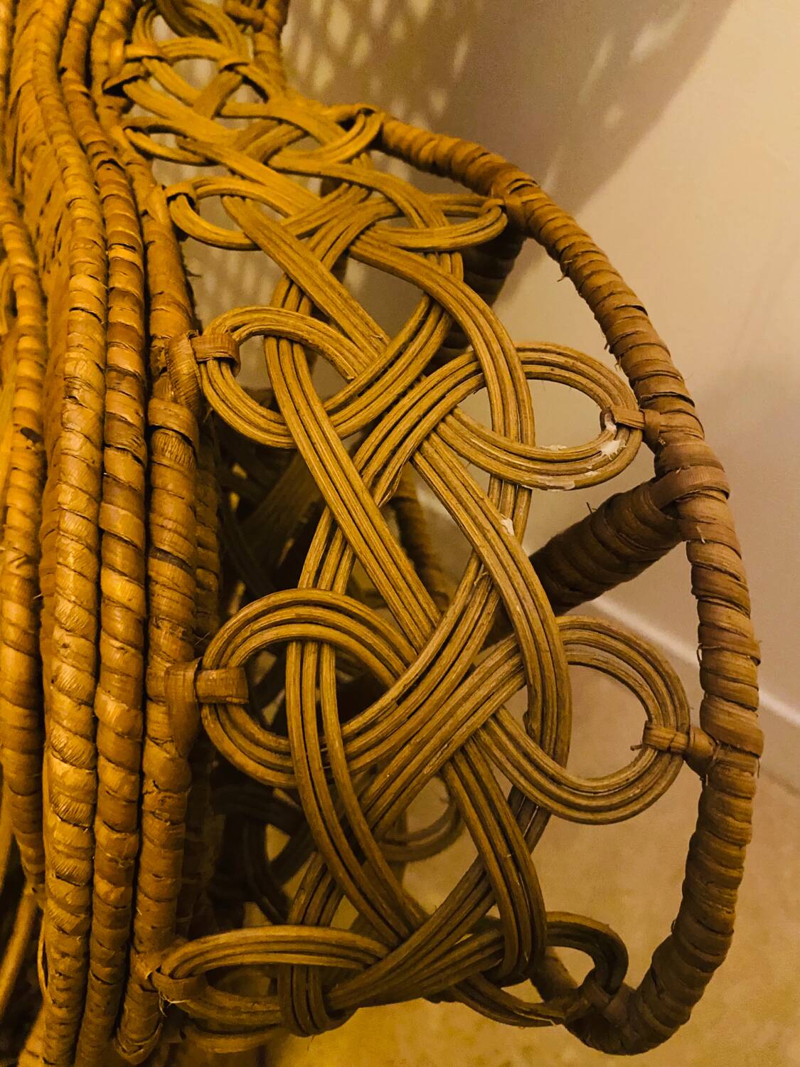 Emmanuel armchair in woven bamboo rattan