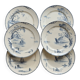 6 assiettes plates antiques Gien modèle Marines 1875