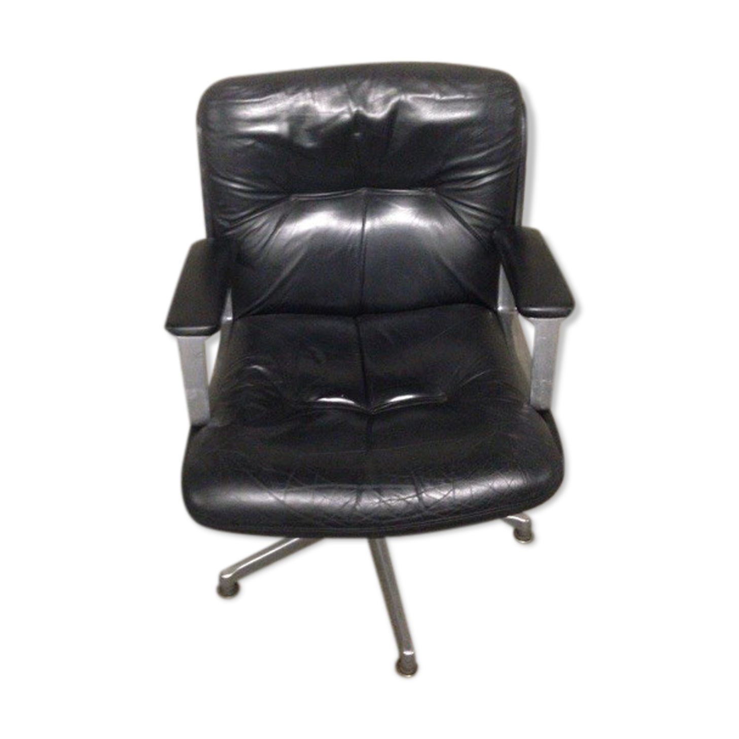 Fauteuil en cuir Vaghi 1970