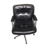 Fauteuil en cuir Vaghi 1970