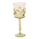 pair of blown wine glasses - green