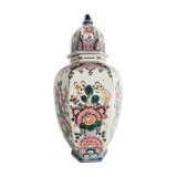 Delft potiche vase polychrome parakeets decoration